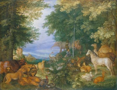 Orfeu encanta os animais com a sua música de Roelandt Jacobsz. Savery