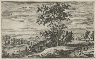 Vista do IJssel perto de Kampen Buyten Campen (título no objeto) Paisagens no norte da Holanda (Roelant Roghman) (título da série) de Roelant Roghman