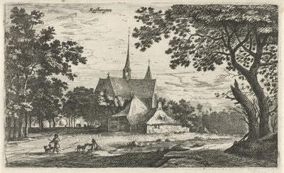 Vista da igreja de São Willibrordus em Klein-Zundert
Rysbergen (título sobre o objecto)
Vistas da aldeia no Norte dos Países Baixos (título da série) de Roelant Roghman