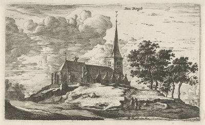 Igreja em Nederhorst den Berg Den Bergh (título no objeto) Cenas de aldeia no norte da Holanda (título da série) de Roelant Roghman