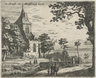 Igreja de Maarsseveen De Masse e Maarsseveense Kerck (título no objeto) Paisagens nas províncias da Holanda e Utrecht (título da série) de Roelant Roghman