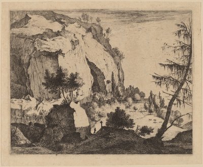 Paisagem rochosa com abeto: pl.4 de Roelant Roghman and Melchior Küsel