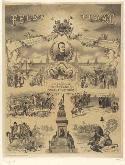 Placa comemorativa da independência europeia, 1813-1888 (título sobre o objecto) de Roelof Raar