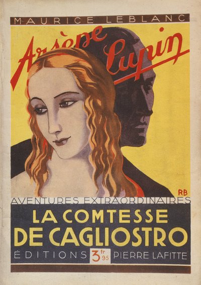 Capa de "A Condessa de Cagliostro", uma aventura de Arsene Lupin, de Maurice Leblanc (1864-1941) 1929 (litografia a cores) de Roger Broders