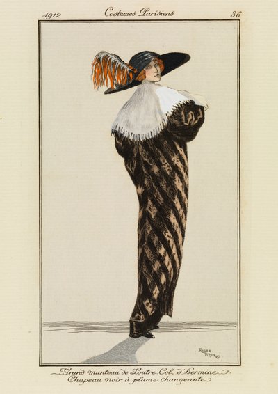 Prato 36 de "Costumes Parisiens" (trajes parisienses) de Roger Broders