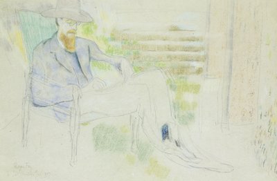 Lytton Strachey escrevendo no Garden, de Roger Eliot Fry