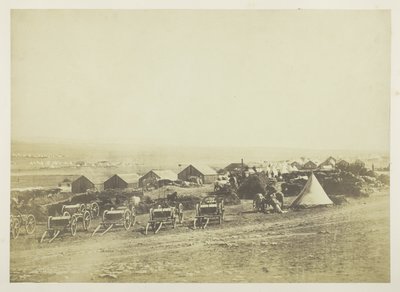 Vagões de artilharia, Balaklava ao longe de Roger Fenton