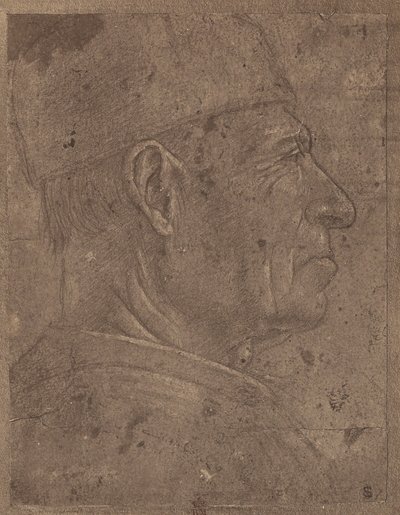 Desenho de uma cabeça de homem de perfil por Agnolo Gaddi de Roger Fenton