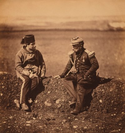 General francês Cisse, Chefe de Gabinete do General Pierre Bosquet, e Aide-de-Camp, Retrato durante a Guerra da Crimeia, Crimeia, Ucrânia de Roger Fenton