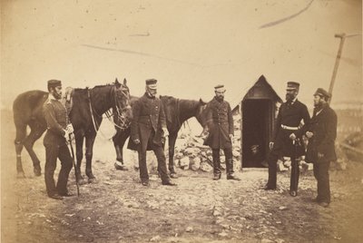 Major-General Garrett e oficiais do seu estado-maior. de Roger Fenton