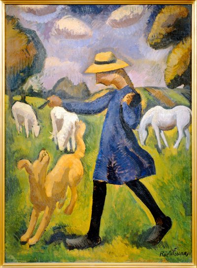 La bergere - Marie Ressort enfant - A pastora - Marie ... (pintura sobre tela) de Roger de La Fresnaye