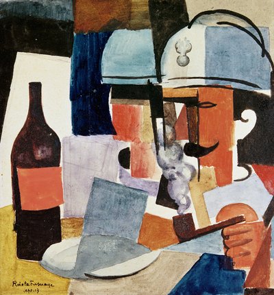 Soldado com tubo e garrafa de Roger de La Fresnaye