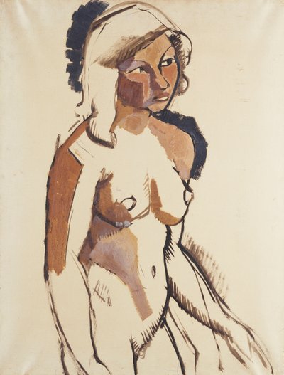 A garota italiana, três quartos, olhando para a direita; O italiano, de três quartos olhando para a direita, c.1910-11 de Roger de La Fresnaye