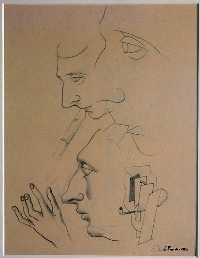O músico (Desenho, século XX) de Roger de La Fresnaye