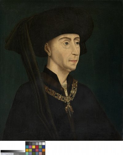 Retrato de Filipe o Bom (óleo sobre painel) de Rogier van der (after) Weyden