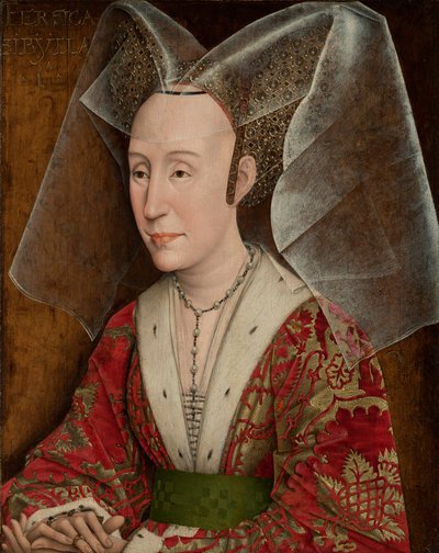 Retrato de Isabel de Portugal, c.1450 (óleo no painel) de Rogier van der (workshop of) Weyden