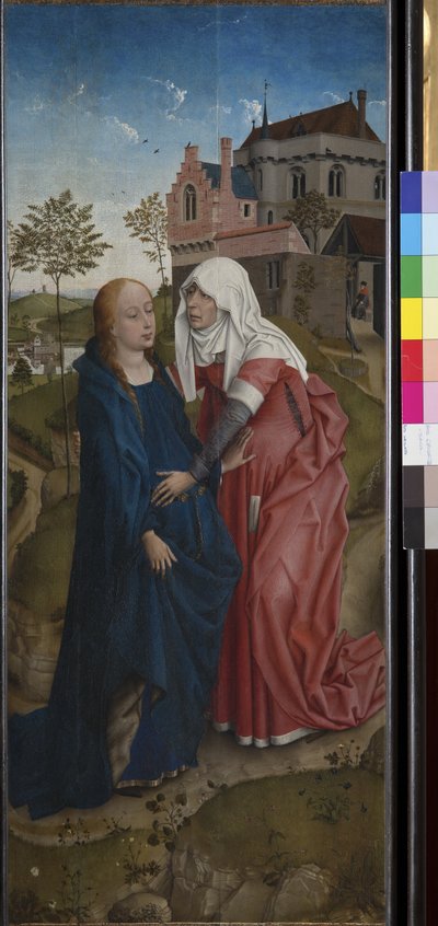 A visitação, c.1435 (têmpera e óleo sobre madeira) de Rogier van der (workshop of) Weyden