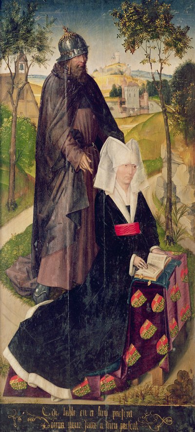 Guillemette de Montagu com Saint Guillaume, 1460-66 (painel pintado) de Rogier van der Weyden