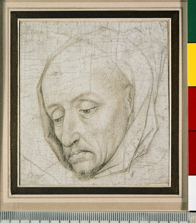 Estudo da cabeça de um homem velho do século XV (silverpoint no papel) de Rogier van der Weyden
