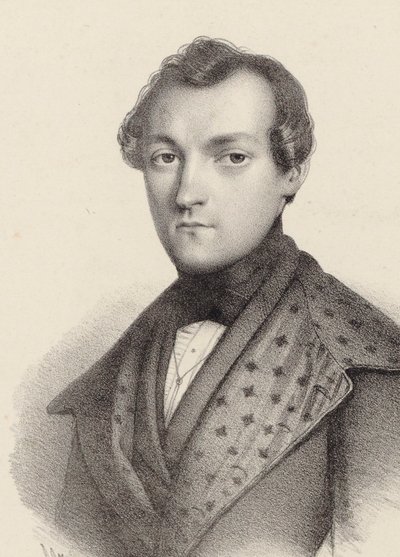 Retrato do pianista e compositor Antoine de Kontski 1817-1899. de Romain Cazes