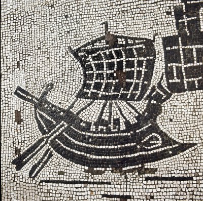 Um navio no porto de Óstia (mosaico de Roman