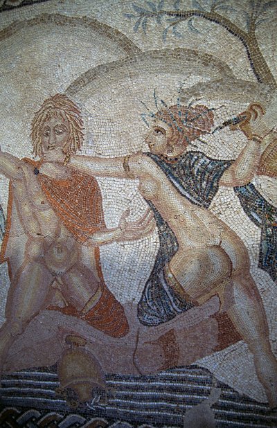 Rapto de Hylas por Ninfas, mosaico na Casa de Vénus na cidade romana de Volubilis (Lista do Património Mundial da UNESCO) de Roman
