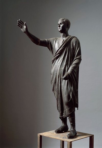 Aule Metele, Arringatore, O Orador, estátua de bronze, 80 a.c., de Pila (Perugia) de Roman