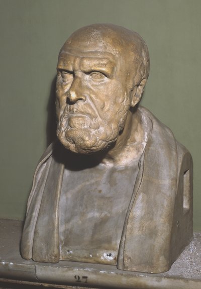 Busto de Chrysippus de Soli, cópia romana do original helenístico (mármore) de Roman