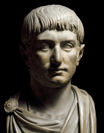 Busto do Imperador Gallienus, século III (escultura de mármore) de Roman