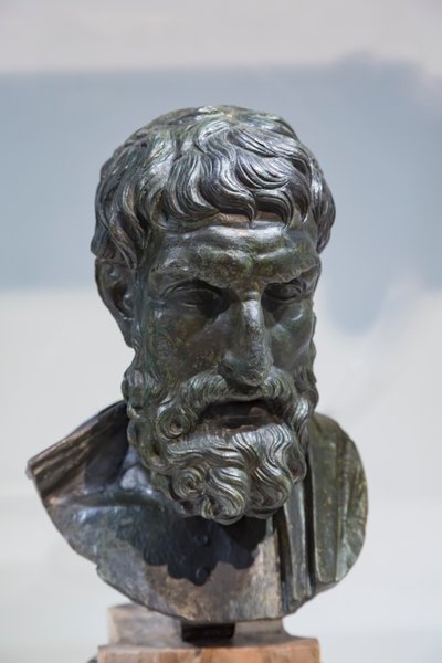 Busto de Epicurus (bronze) de Roman