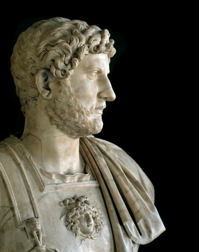 Busto do Imperador Adriano (escultura de mármore, século II) de Roman