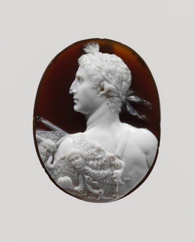 Retrato de camafeu do imperador Augusto, c.41–54 DC (sardônia) de Roman