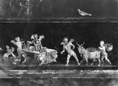 Querubins vendendo flores, friso do Oecus da Casa dei Vettii (casa dos Vettii) c.50-79 dC de Roman