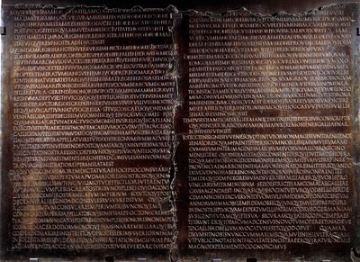 Claudienne table: discurso de Claude (Claudius ou Clodio de Roman