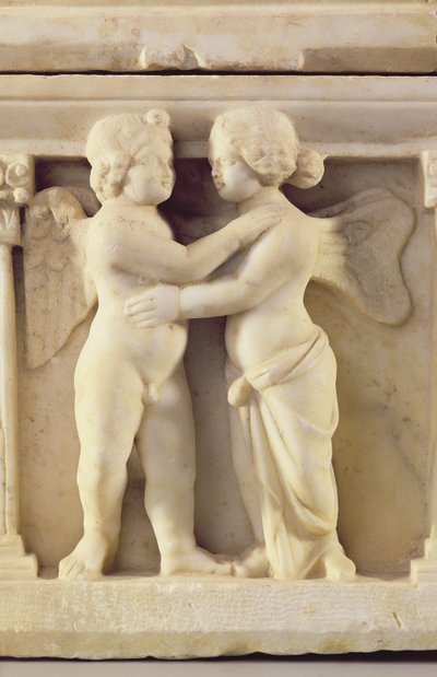 Cupido e Psique, c.170 d.C. (mármore) de Roman