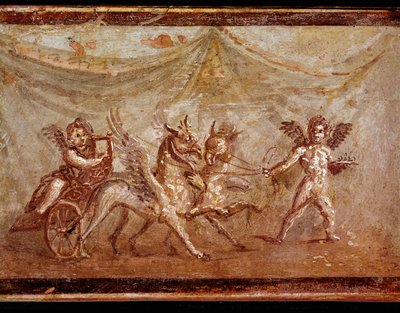 Cupidos jogando com Hippogriffs (fresco de Roman