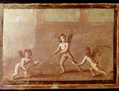 Cupidos a brincar com uma corda (fresco de Roman