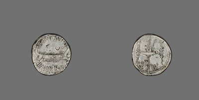 Denário representando uma galera, 31 a.C. (prata) de Roman