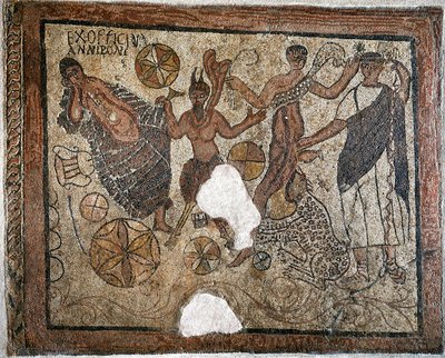 Dionísio e Ariadne - Mosaico, século IV de Roman