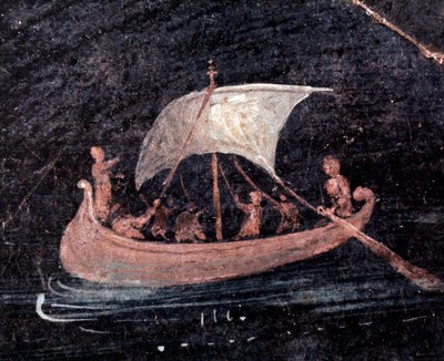 Barco de pescadores (fresco de Roman