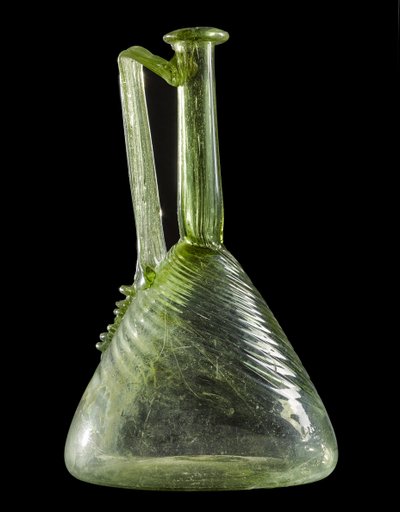 Flagon, de Brackenbraes, Turriff, Aberdeenshire (vidro verde soprado) de Roman