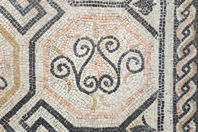 Padrão geométrico da cúpula da Via San Rocchino, século II d.C. (mosaico) de Roman