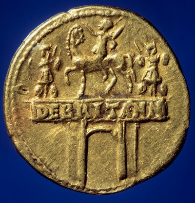 Arco dourado representando o arco do triunfo do imperador Cláudio I (10-54) (Tibério Cláudio Nero Druso ou Germânico) recordando as suas vitórias na Bretanha" Paris, B.N. de Roman