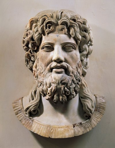 Cabeça de Asclepius ou Zeus (mármore) de Roman
