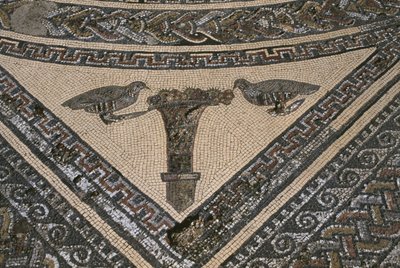 Casa, de, orfeu, orfeu, cercado, por, animais selvagens, detalhe, (mosaic) de Roman