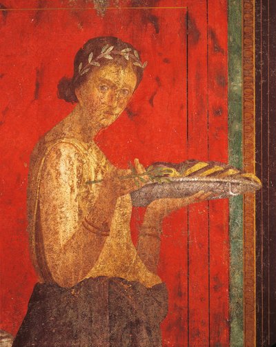 Ritos de iniciação ao culto de Dionísio, afresco da Villa Dei Mysteri de Roman