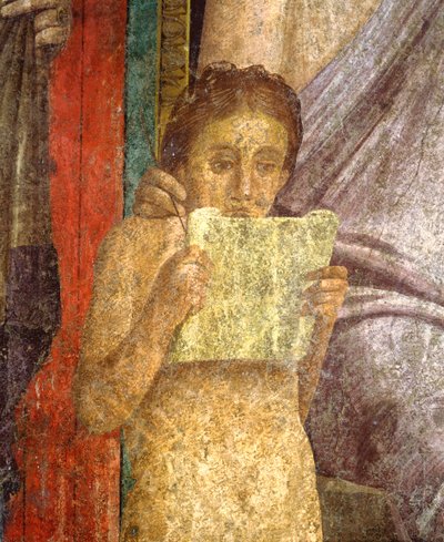 Itália, Campânia, Pompeia, afresco retratando cerimônia ritual na Villa dos Mistérios de Roman