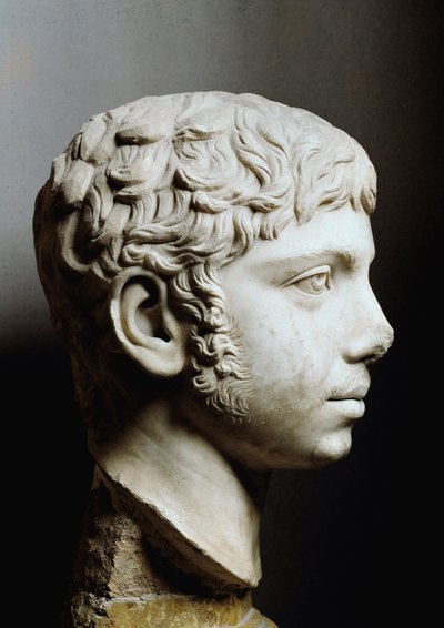 Cabeça de mármore de Elagabal ou Heliogabalus (Marcus Aurelius Antoninus ou Heliogabalus) (204-222 AD) - Roma, Musei Capitolini - Cabeça do Imperador Elagabalus (204-222) também conhecido como Heliogabalus (Varius Avitus Bassianus) - Escultura em mármore - de Roman