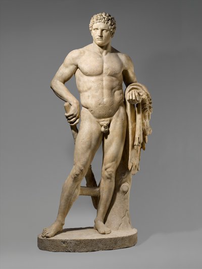 Estátua de mármore de um jovem Hércules, 69-96 DC (mármore) de Roman