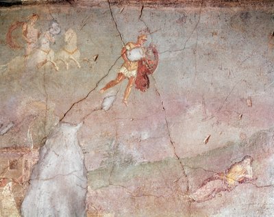 Mars encontra Rhea silvia dormindo e a seduz (fresco de Roman